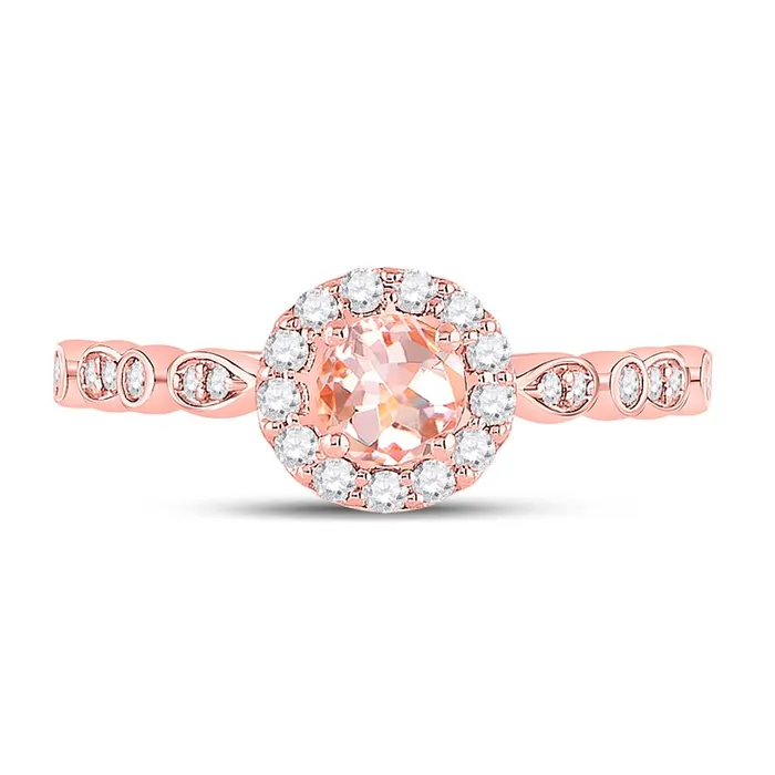 10k Rose Gold Round Morganite Solitaire Bridal Engagement Ring 78 Cttw gndatlanta Rings