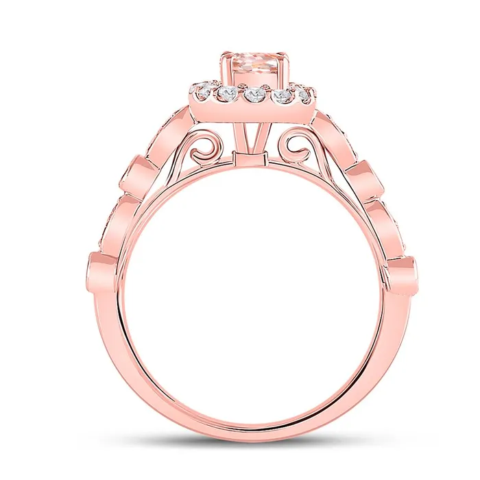 10k Rose Gold Round Morganite Solitaire Bridal Engagement Ring 78 Cttw gndatlanta Rings