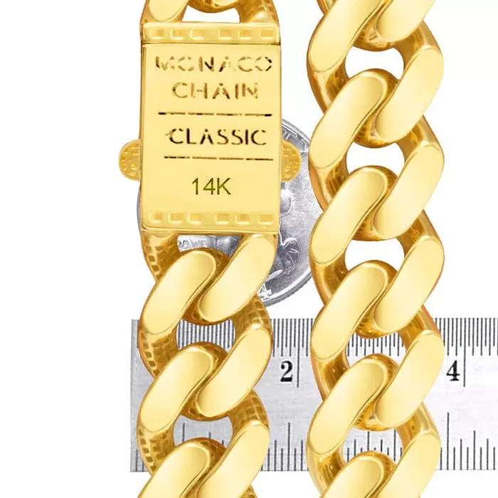 10k Yellow Gold Royal Monaco Miami Cuban Link 13mm Chain Pendant Necklace 28 Goldiacom Necklaces