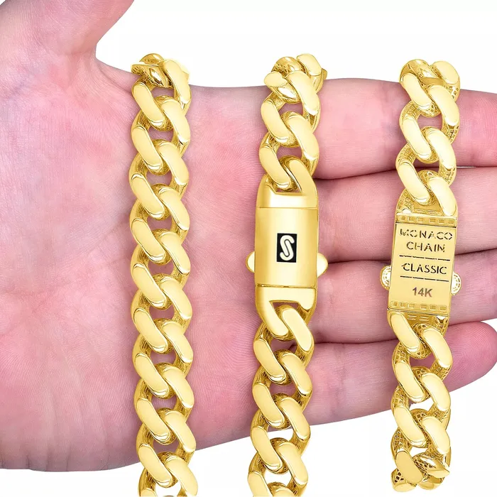 10k Yellow Gold Royal Monaco Miami Cuban Link 13mm Chain Pendant Necklace 28 Goldiacom Necklaces