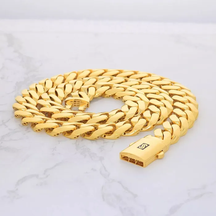 10k Yellow Gold Royal Monaco Miami Cuban Link 13mm Chain Pendant Necklace 28 Goldiacom Necklaces