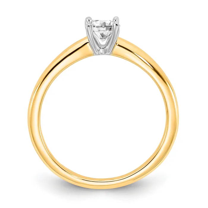 14k Twotone 12 Ct Lab Grown Diamond VSSI G Oval Solitare Engagement Ring Goldia Rings