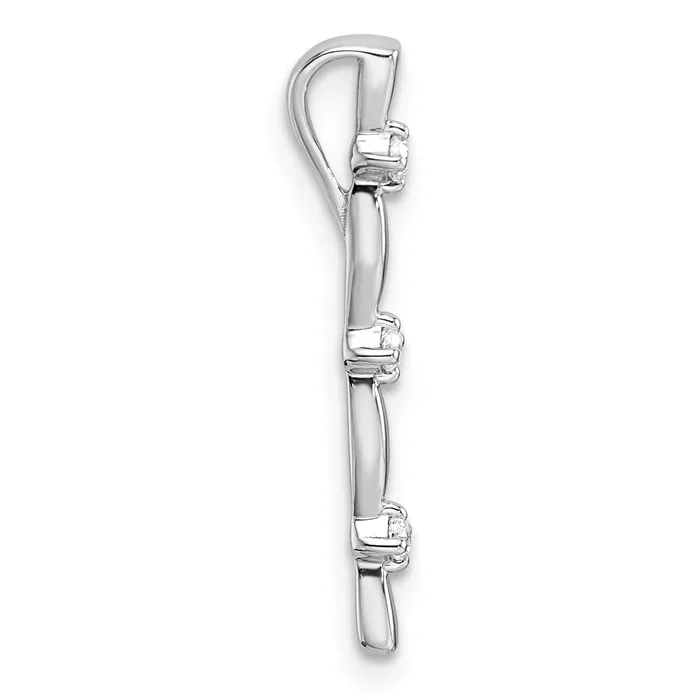14k White Gold 120 Ct Lab Grown Diamond VSSI G Fancy Bar Chain Slide Pendant Goldia Necklaces