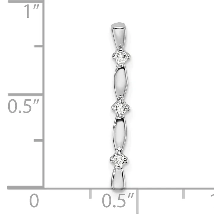 14k White Gold 120 Ct Lab Grown Diamond VSSI G Fancy Bar Chain Slide Pendant Goldia Necklaces