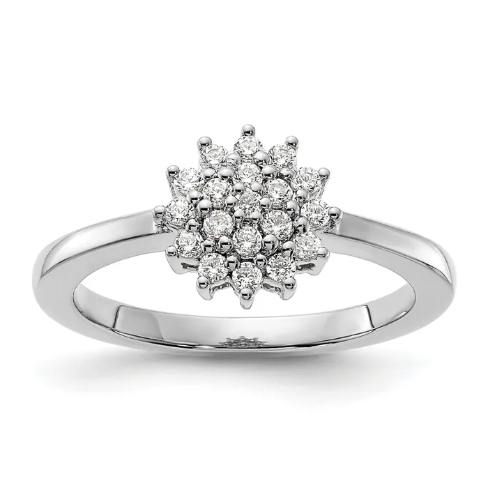 14k White Gold 14 Ct Lab Grown Diamond VSSI G Cluster Ring Goldia Rings