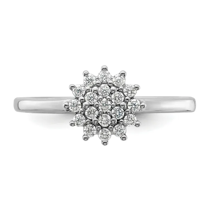 14k White Gold 14 Ct Lab Grown Diamond VSSI G Cluster Ring Goldia Rings