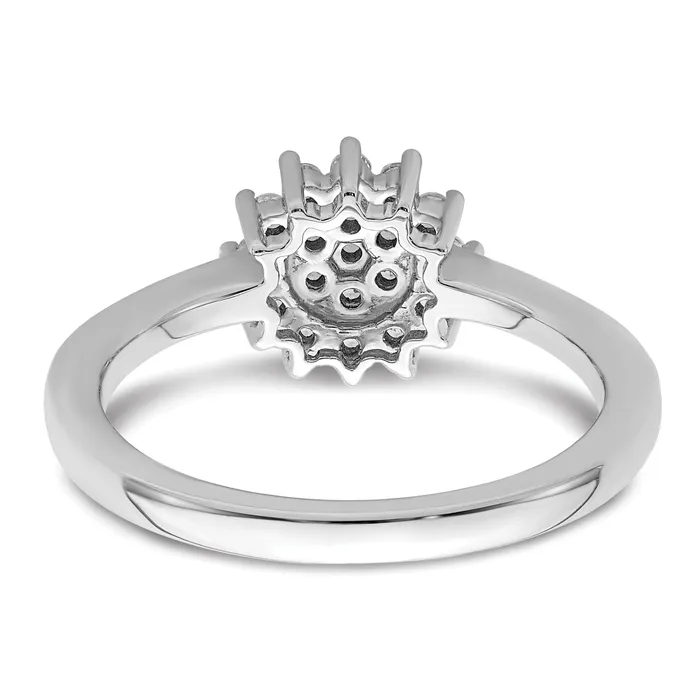 14k White Gold 14 Ct Lab Grown Diamond VSSI G Cluster Ring Goldia Rings