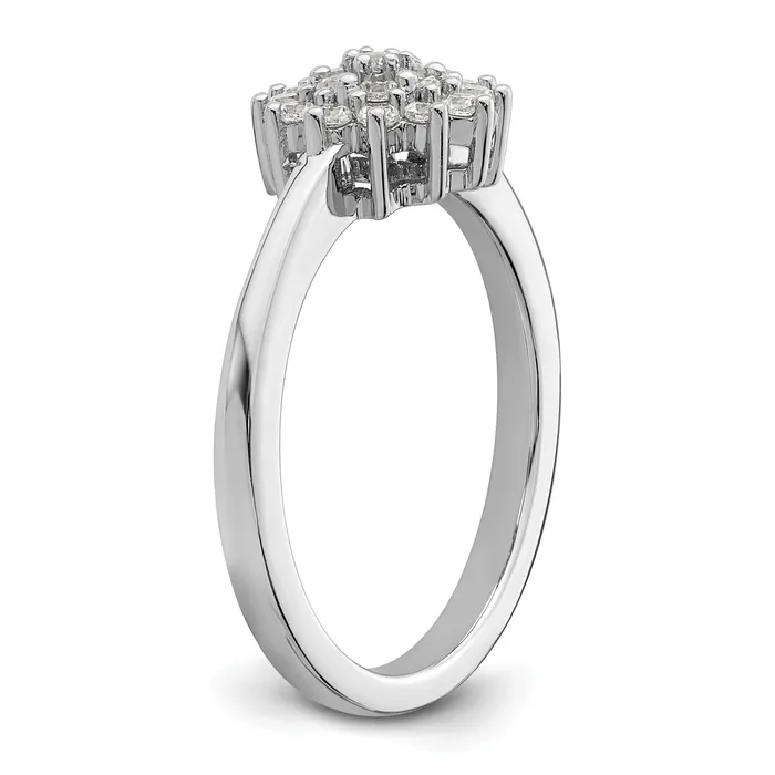 14k White Gold 14 Ct Lab Grown Diamond VSSI G Cluster Ring Goldia Rings
