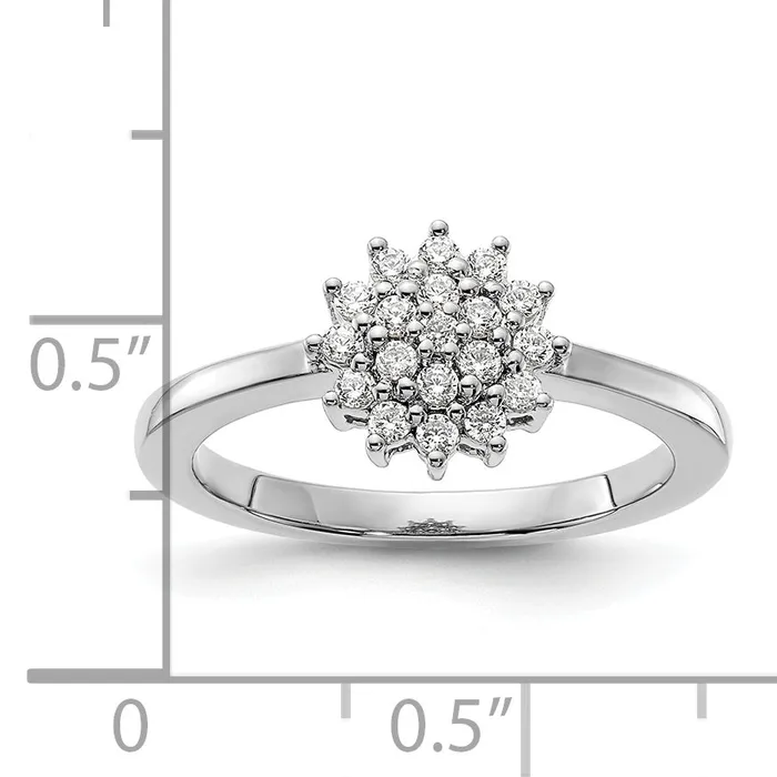 14k White Gold 14 Ct Lab Grown Diamond VSSI G Cluster Ring Goldia Rings