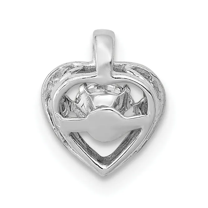 14k White Gold 14 Ct Lab Grown Diamond VSSI G Vibrant Heart Pendant Goldia Necklaces