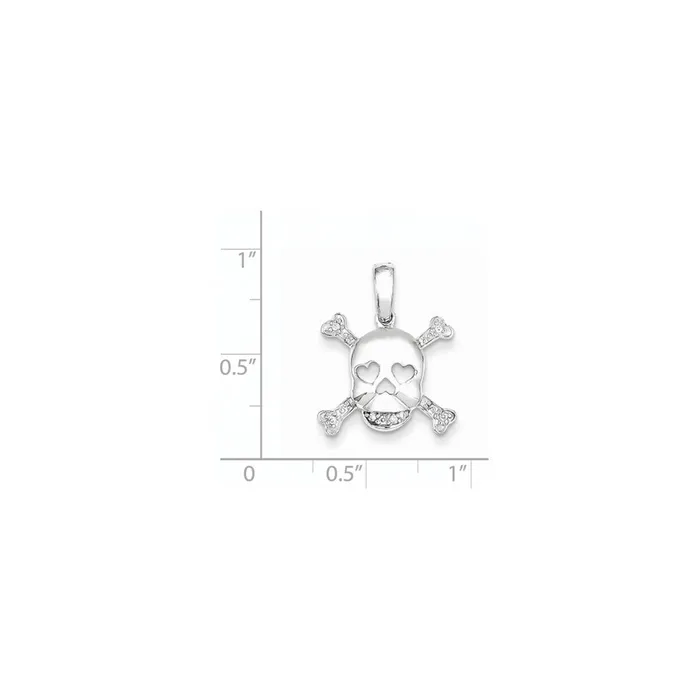 14k White Gold Real Diamond Skull u0026 Bones Pendant Goldia Necklaces