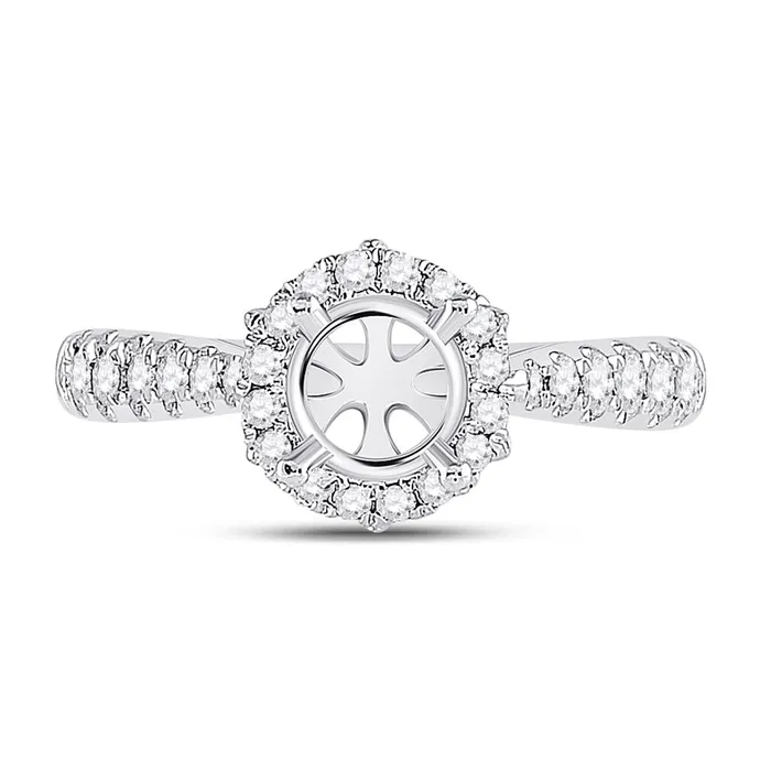 14k White Gold Round Diamond 1 Ct Rd Center Halo Bridal SemiMount Ring 38 Cttw gndatlanta Rings 14k White Gold Round Diamond 1 Ct Rd Center Halo Bridal SemiMount Ring 38 Cttw gndatlanta Rings