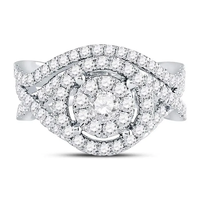 14k White Gold Round Diamond Bridal Wedding Ring Set 112 Cttw gndatlanta Rings 14k White Gold Round Diamond Bridal Wedding Ring Set 112 Cttw gndatlanta Rings