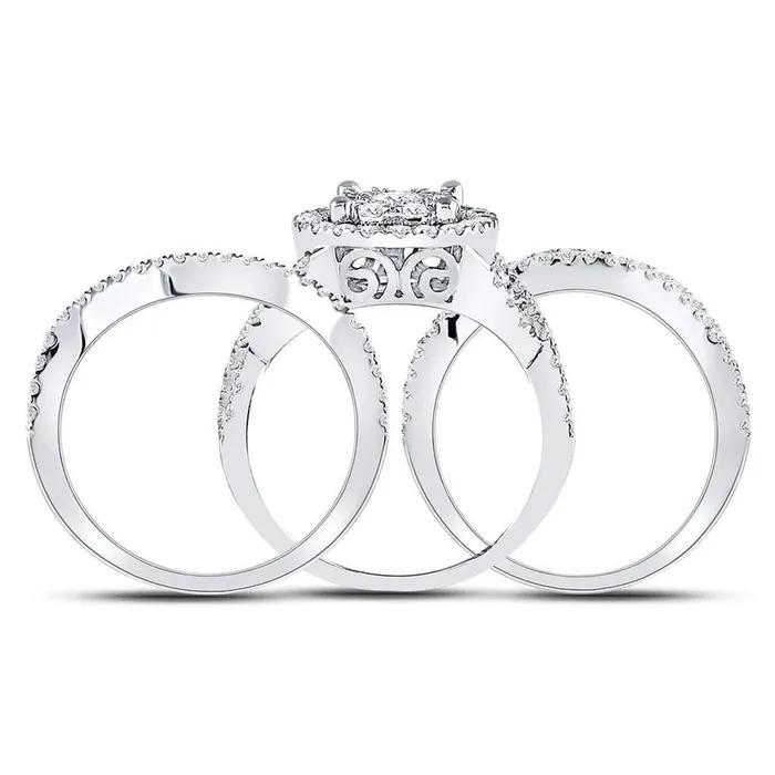 14k White Gold Round Diamond Bridal Wedding Ring Set 112 Cttw gndatlanta Rings