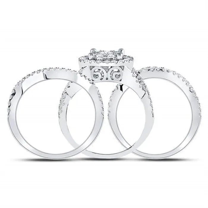 14k White Gold Round Diamond Bridal Wedding Ring Set 112 Cttw gndatlanta Rings