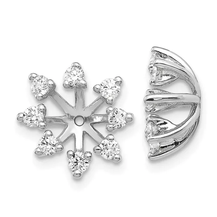 14k White Gold VS Diamond earring jacket goldiaca Earrings
