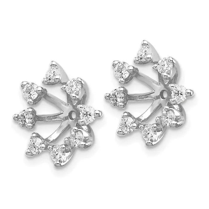 14k White Gold VS Diamond earring jacket goldiaca Earrings
