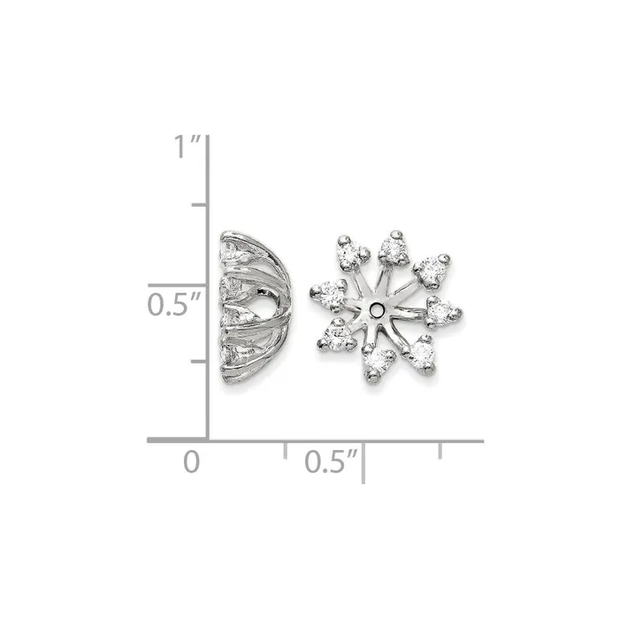 14k White Gold VS Diamond earring jacket goldiaca Earrings