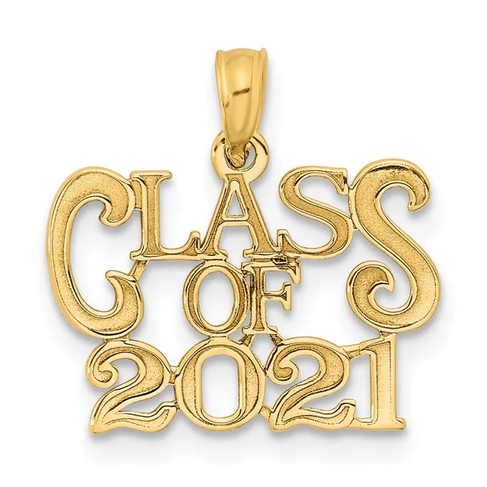 14k Yellow Gold CLASS OF 2021 Graduation Charm Goldia Charm Necklaces