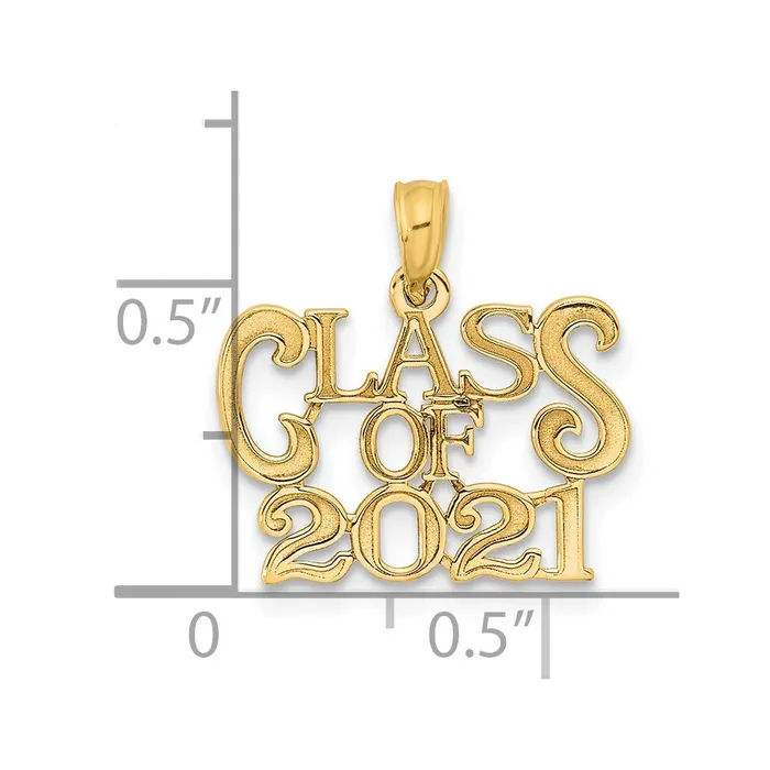 14k Yellow Gold CLASS OF 2021 Graduation Charm Goldia Charm Necklaces