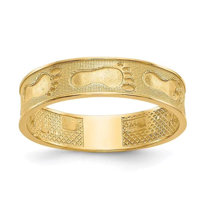 14K Yellow Gold Footprints In The Sand Ring Goldia Rings