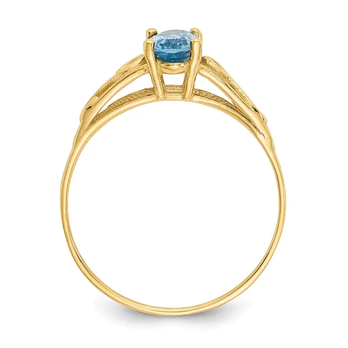 14K Yellow Gold Madi K Synthetic Blue Zircon Ring Goldia Rings