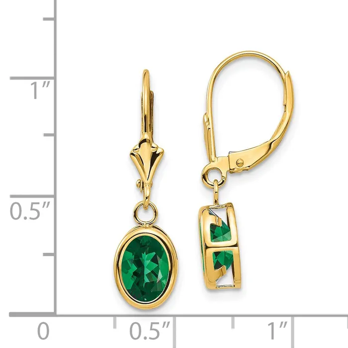 14k Yellow Gold Mount St Helens Oval Leverback Earrings Goldia Earrings