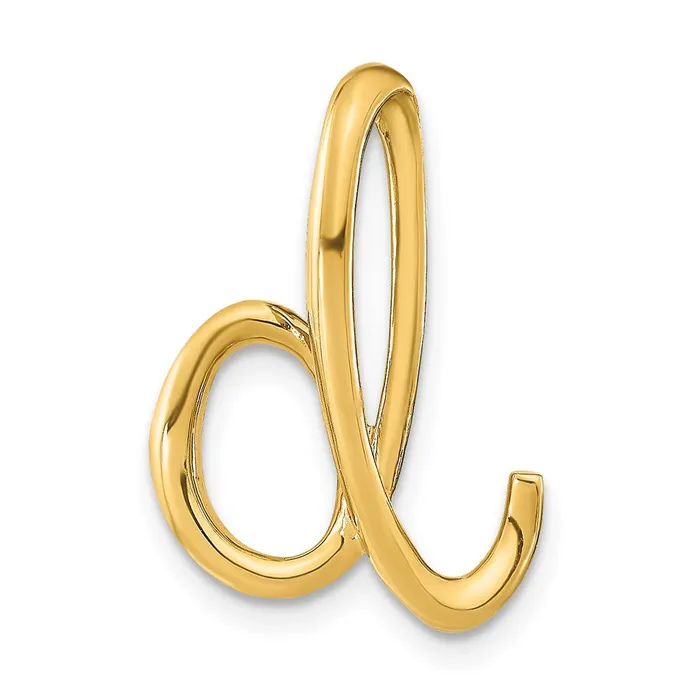 14k Yellow Gold Polished Letter D Initial Slide Goldia Necklaces