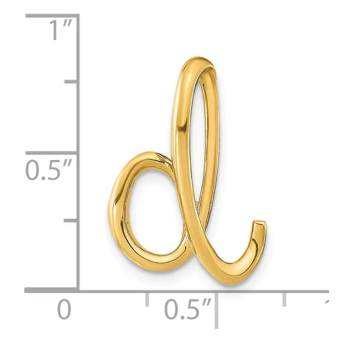 14k Yellow Gold Polished Letter D Initial Slide Goldia Necklaces