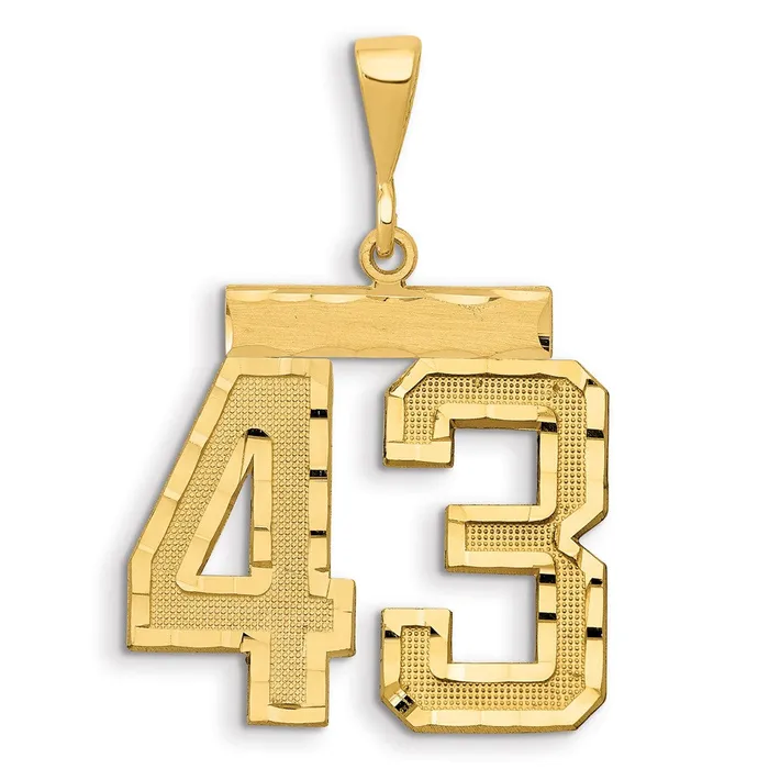 14k Yellow Gold Small Brushed Diamondcut Number 43 Charm Goldia Charm Necklaces 14k Yellow Gold Small Brushed Diamondcut Number 43 Charm Goldia Charm Necklaces