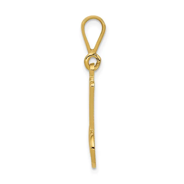 14k Yellow GoldY Polished Script Filigree Letter M Initial Pendant Goldia Necklaces