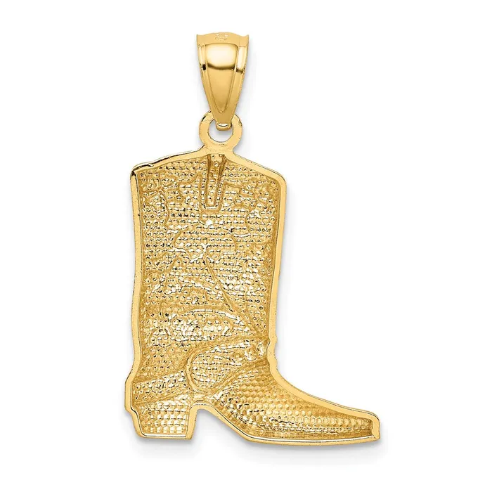 14k Yellow Rhodium Gold Yellow wRose and White Rhodium Floral Boot Pendant Goldia Necklaces