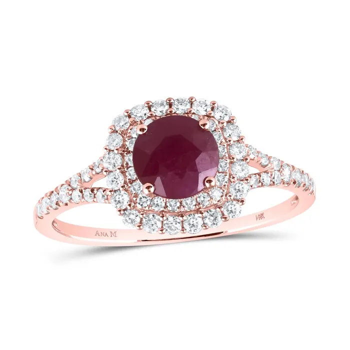 38CTWDiamond 1CTRUBY BRIDAL NATURAL GEM RING gndatlanta Rings