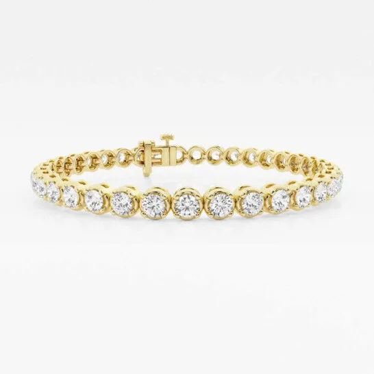 Bracelets Original Brilliant Diamond 14K Yellow Gold 7 ctw Round Lab Grown Diamond Four Prong Tennis Bracelet 7 Inches FG SI1 JMS always Bracelets Original Brilliant Diamond 14K Yellow Gold 7 ctw Round Lab Grown Diamond Four Prong Tennis Bracelet 7 Inches FG SI1 JMS always
