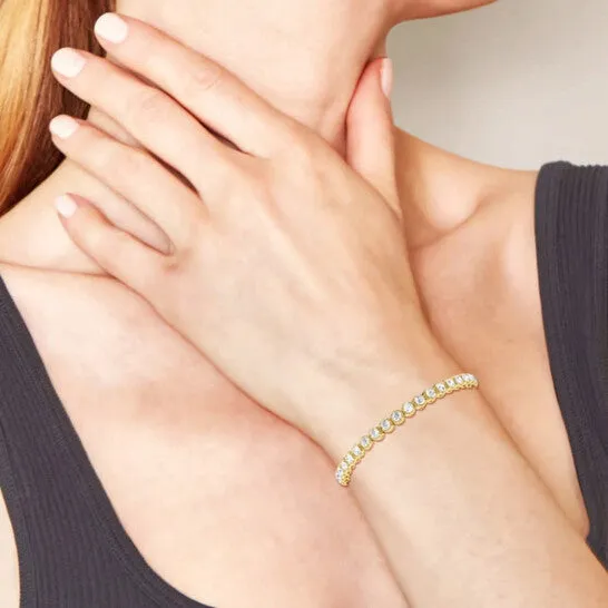 Bracelets Original Brilliant Diamond 14K Yellow Gold 7 ctw Round Lab Grown Diamond Four Prong Tennis Bracelet 7 Inches FG SI1 JMS always Bracelets Original Brilliant Diamond 14K Yellow Gold 7 ctw Round Lab Grown Diamond Four Prong Tennis Bracelet 7 Inches FG SI1 JMS always