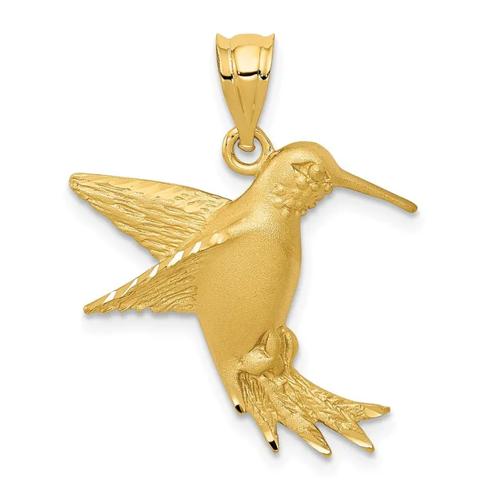Charm Necklaces 14k Yellow Gold Hummingbird Charm Goldia