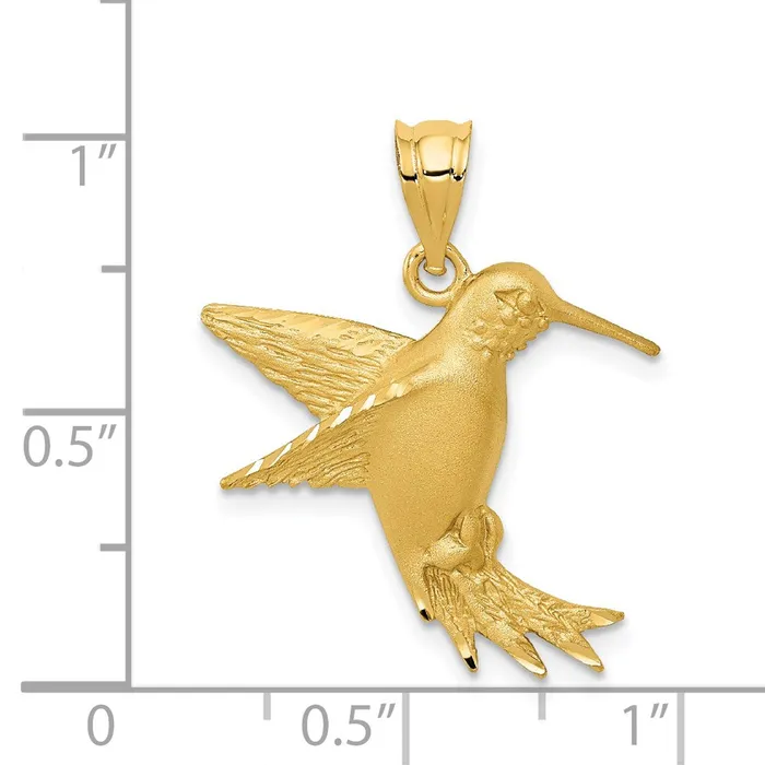 Charm Necklaces 14k Yellow Gold Hummingbird Charm Goldia