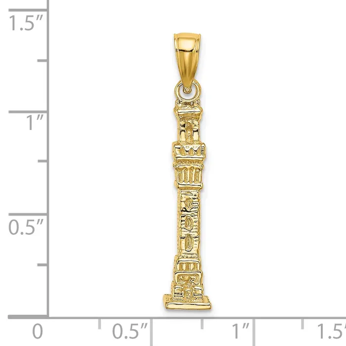 Charm Necklaces Goldia 14k Yellow Gold 3D Pilgrim Memorial Monument Charm