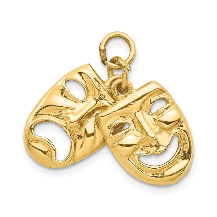 Charm Necklaces Goldia 14k Yellow Gold Comedy Tragedy 2Piece Charm