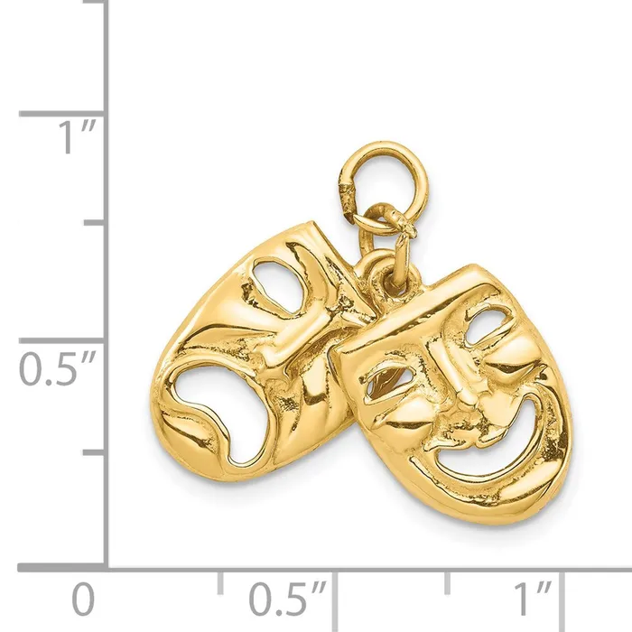 Charm Necklaces Goldia 14k Yellow Gold Comedy Tragedy 2Piece Charm
