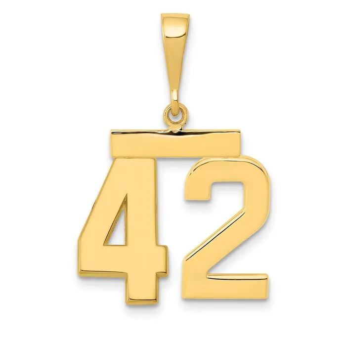 Charm Necklaces Goldia 14k Yellow Gold Medium Polished Number 42 Charm