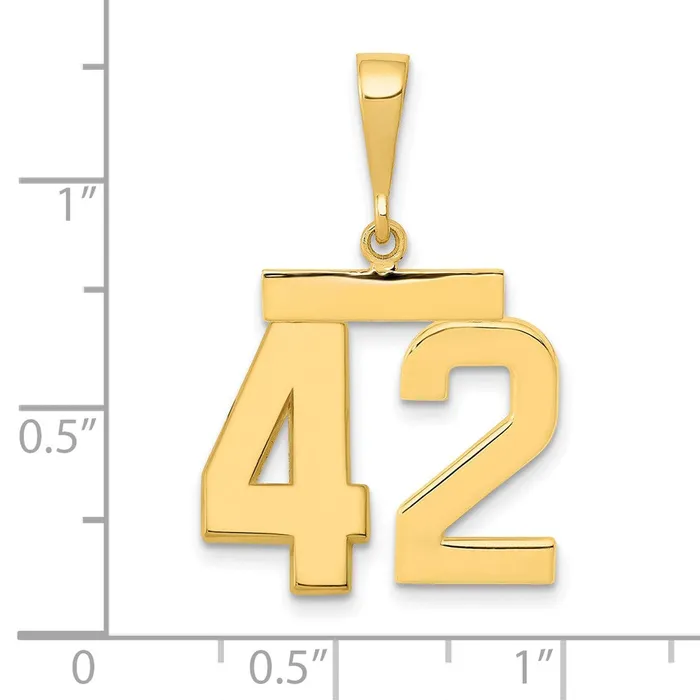 Charm Necklaces Goldia 14k Yellow Gold Medium Polished Number 42 Charm