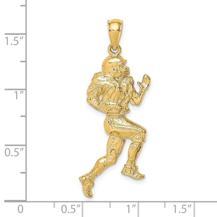 Charm Necklaces Goldia 14k Yellow Gold Polished Running Football Player Charm