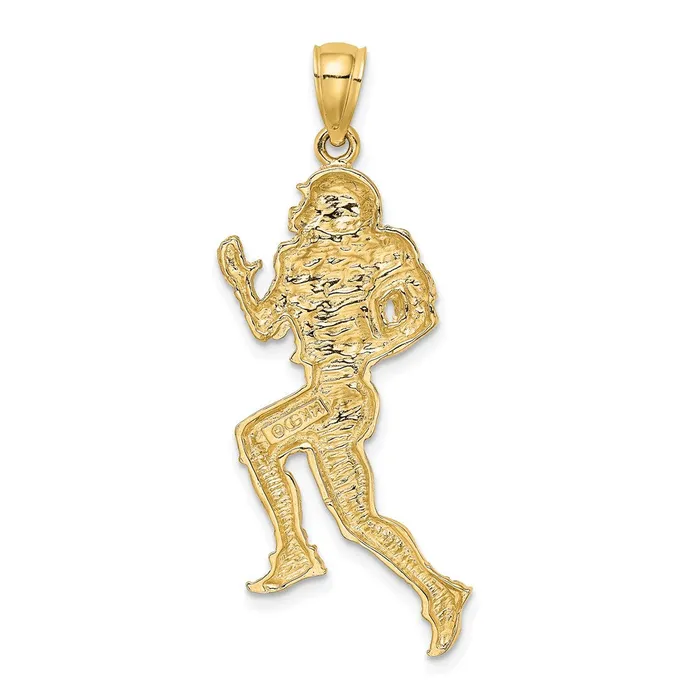 Charm Necklaces Goldia 14k Yellow Gold Polished Running Football Player Charm