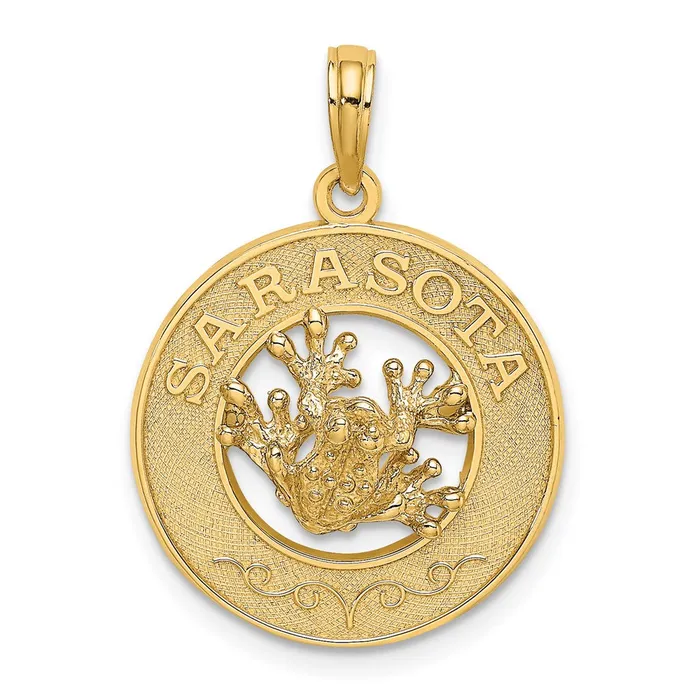 Charm Necklaces Goldia 14k Yellow Gold SARASOTA wFrog Circle Charm