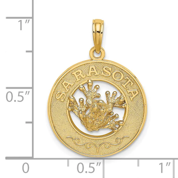 Charm Necklaces Goldia 14k Yellow Gold SARASOTA wFrog Circle Charm