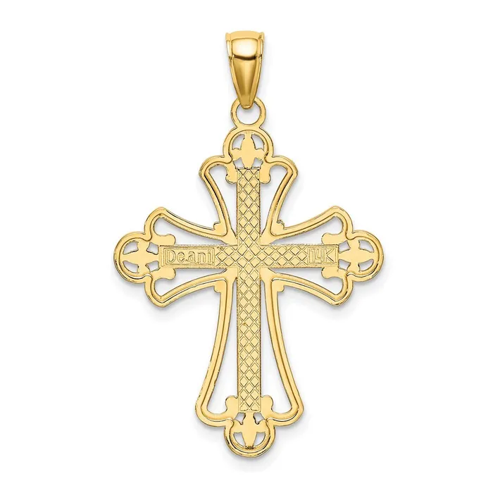 Charm Necklaces Goldia 14k Yellow u0026 Rhodium Gold W Rhodium Textured Block Cross Charm