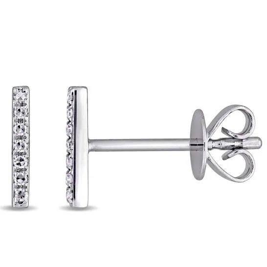 Earrings JMS always Original AMOUR Diamond Bar Earrings In 14K White Gold Earrings JMS always Original AMOUR Diamond Bar Earrings In 14K White Gold