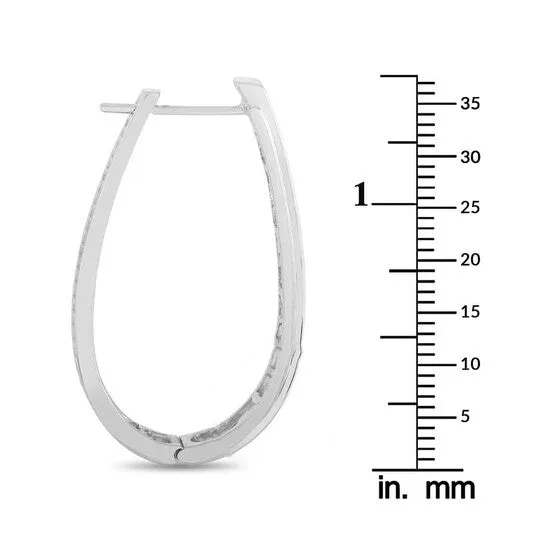 Earrings JMS always Original LB Exclusive 14k White Gold 050 ct Diamond Hoop Earrings