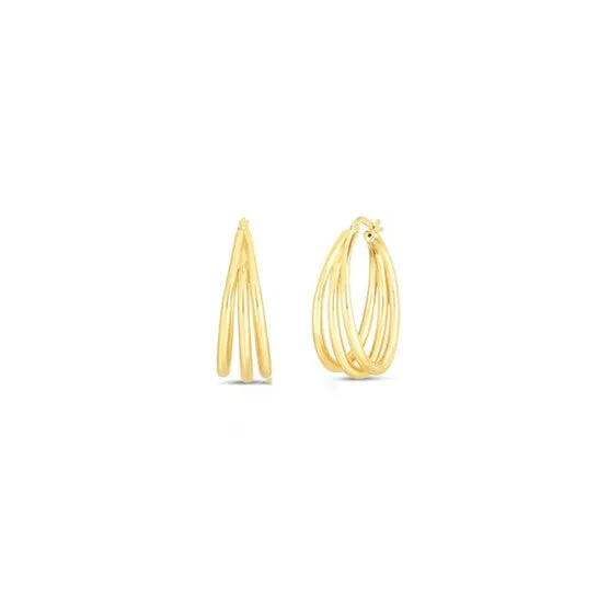 Earrings Original Roberto Coin 18K Yellow Designer Gold Graduated Thin Triple Hoop Earrings 6740625Ayer0 JMS always Earrings Original Roberto Coin 18K Yellow Designer Gold Graduated Thin Triple Hoop Earrings 6740625Ayer0 JMS always